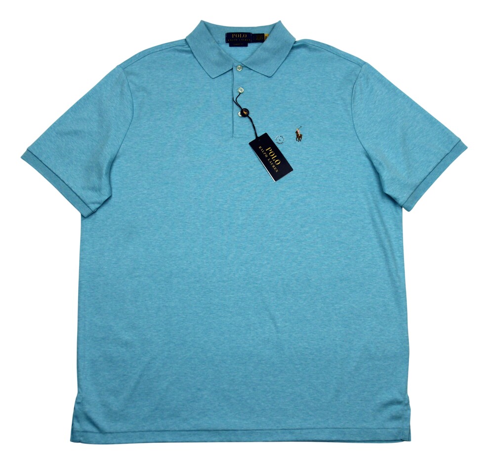 Polo Ralph Lauren Polo Shirt Mens L Blue Classic Fit Cotton Jersey Short Sleeve